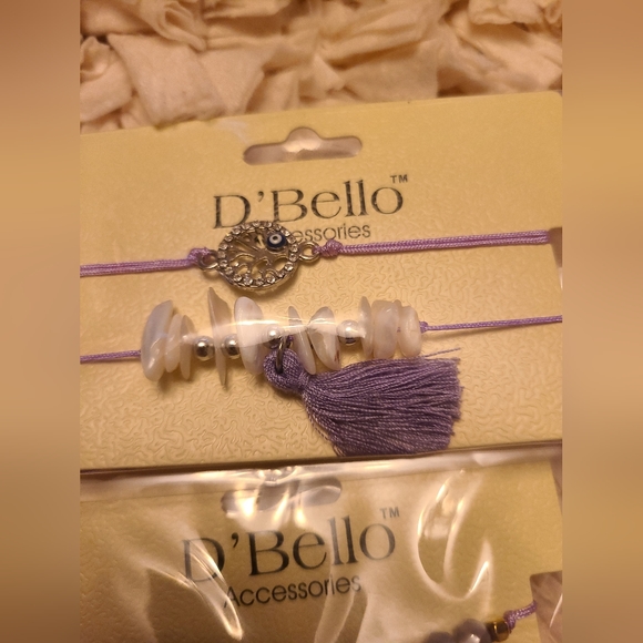 Two brand NWT D'Bello Accessories bracelets - Evil Eye Protection - purple💜 🧿 - Picture 3 of 6